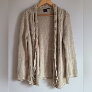 Beige open front cardigan‎